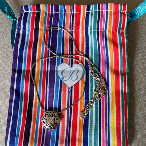 Brighton DECO Collection Swarovski Solitaire Hexagon Reversible pendant NWOT - Picture 5 of 12